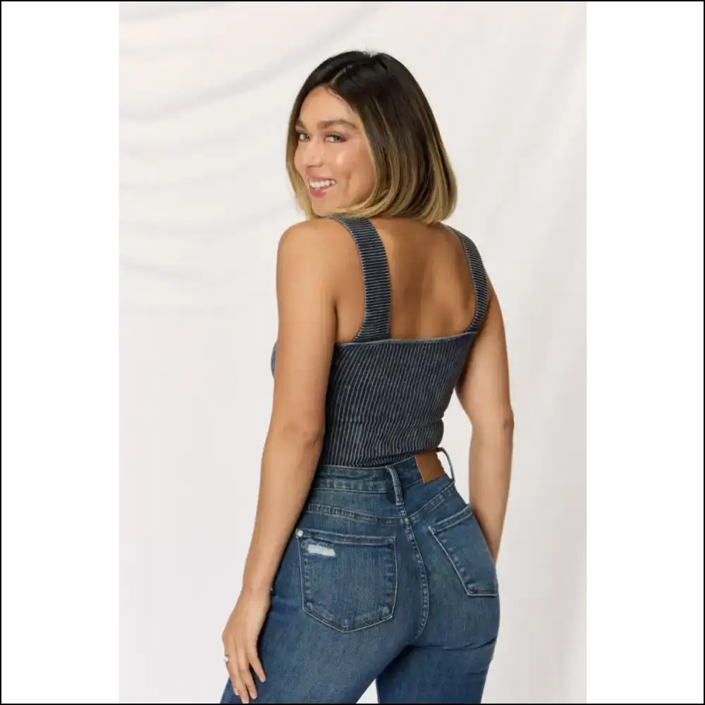 Slay in Summer: Zenana Vintage Washed Ribbed Cami for your Sassy Self! 🌞 - Tank Tops on Sale Worldwide Shipping