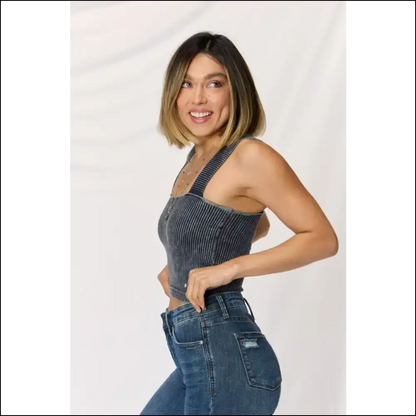Slay in Summer: Zenana Vintage Washed Ribbed Cami for your Sassy Self! 🌞 - Tank Tops on Sale Worldwide Shipping