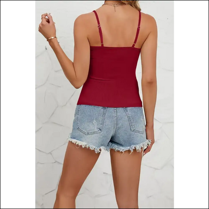 Slay the Day in our Scoop Neck Cami: Elegance with a Side of Sass 💁‍♀️ - Tank Tops on Sale Worldwide Shipping