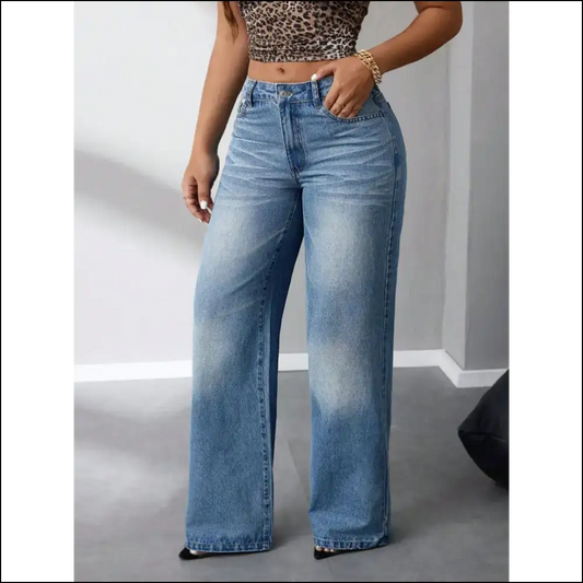 Slide Into Comfort: Needful Things Wide Leg Jeans for Cloud-like Vibes - Light Blue / m - on Sale Worldwide Shipping