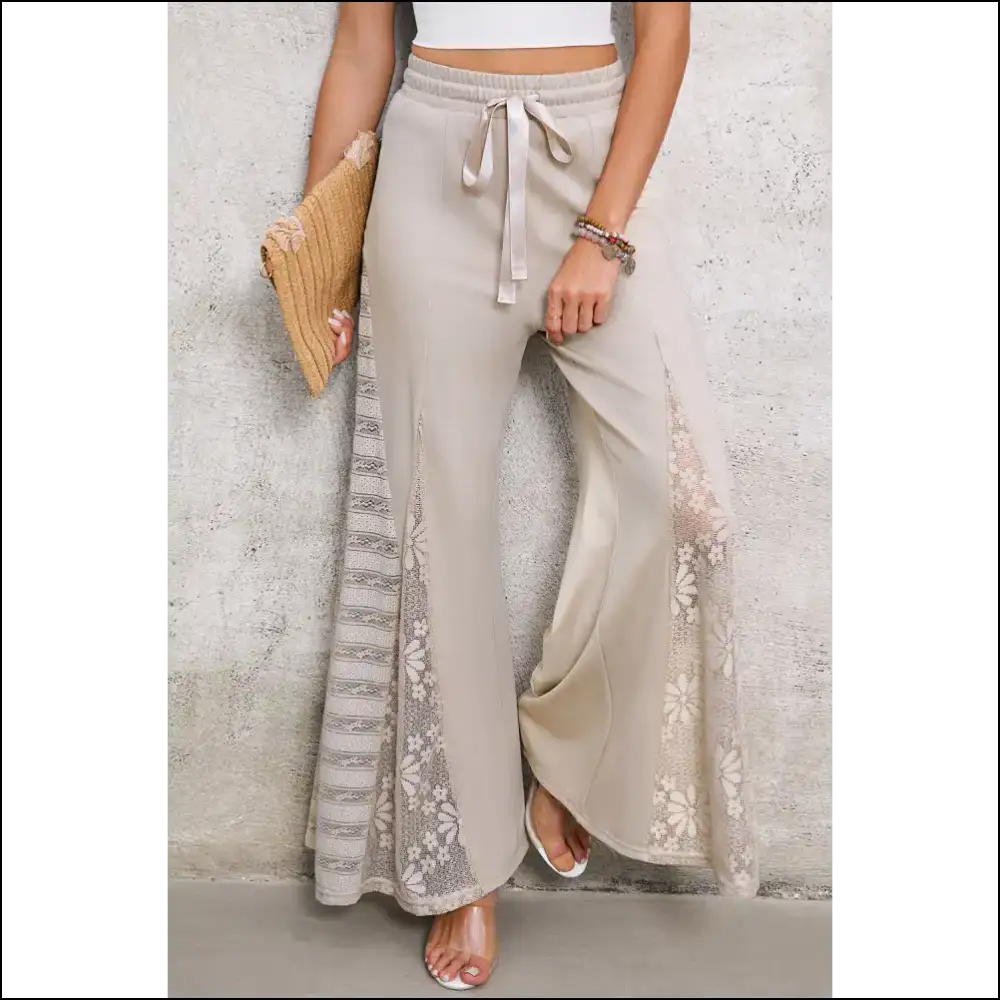 Smoke Gray Lace Patchwork Pants: Pants so Good It’s! 💀 Needful Things - s - on Sale Worldwide Shipping