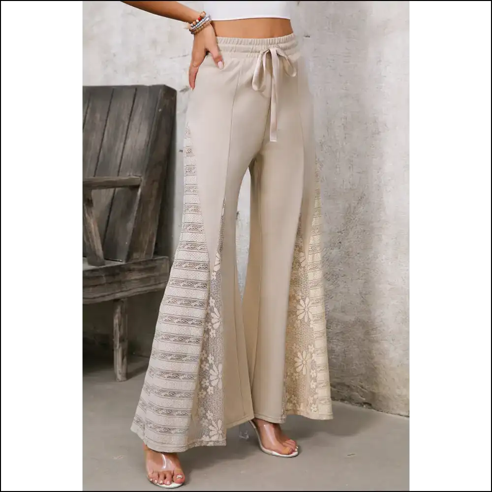 Smoke Gray Lace Patchwork Pants: Pants so Good It’s! 💀 Needful Things - on Sale Worldwide Shipping
