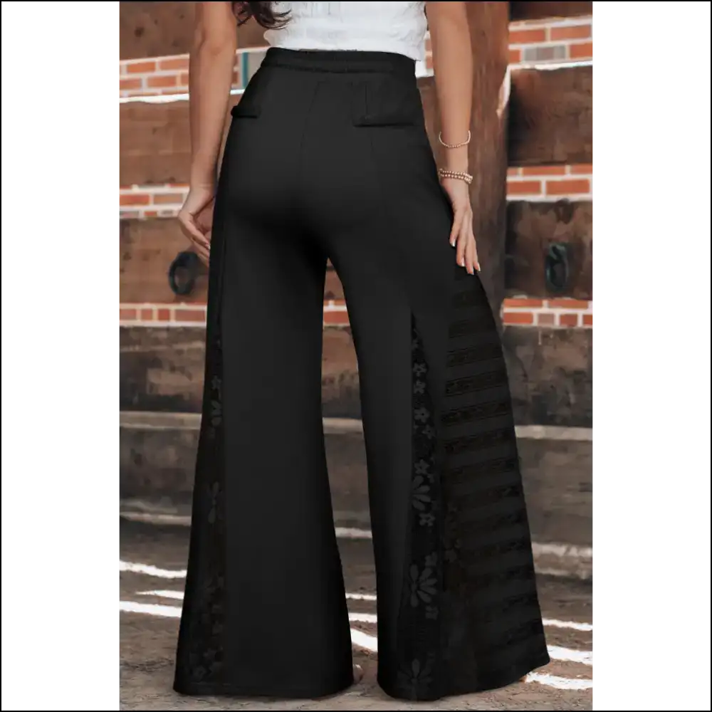 Smoke Gray Lace Patchwork Pants: Pants so Good It’s! 💀 Needful Things - on Sale Worldwide Shipping