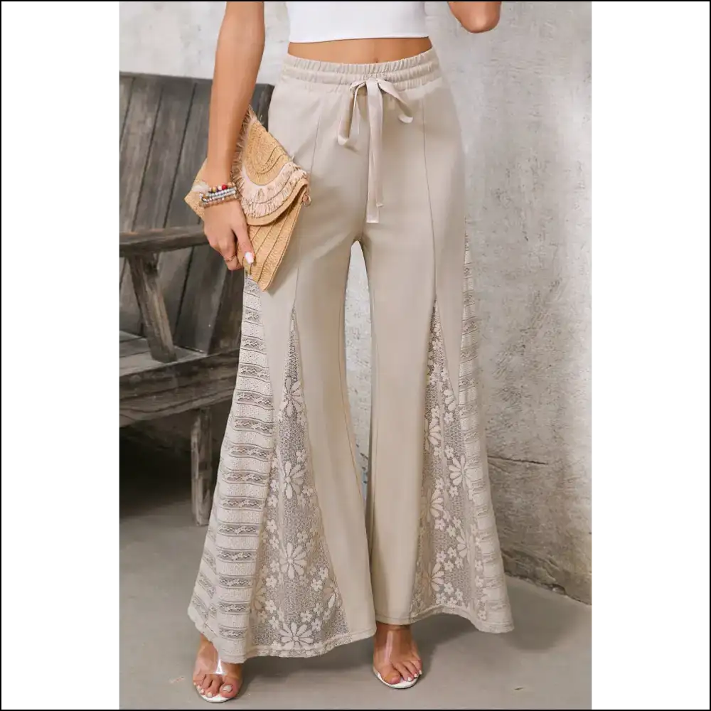 Smoke Gray Lace Patchwork Pants: Pants so Good It’s! 💀 Needful Things - on Sale Worldwide Shipping