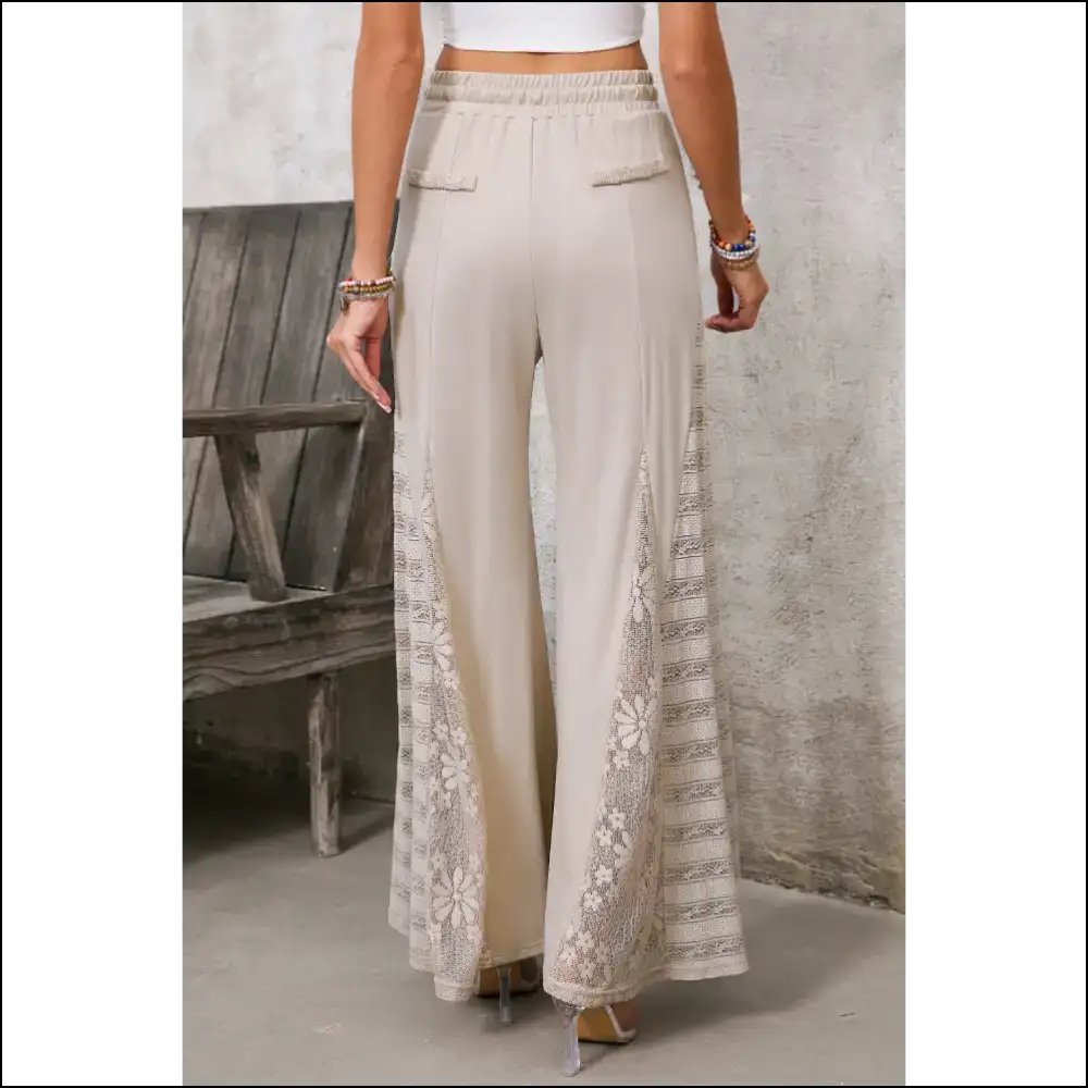 Smoke Gray Lace Patchwork Pants: Pants so Good It’s! 💀 Needful Things - on Sale Worldwide Shipping