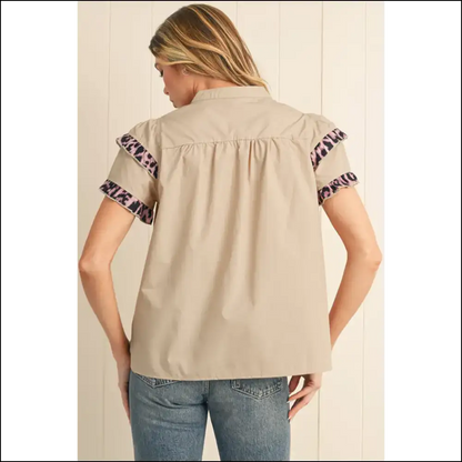 Smoke Gray Leopard Frill: Roar-some and Ready at Needful Things 😜 - Blouses on Sale Worldwide Shipping