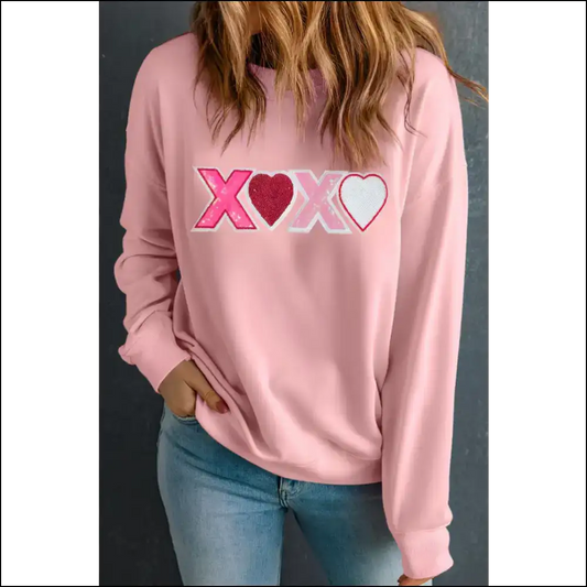 Snuggle Up this Valentine’s Day with our Xoxo Round Neck Romance! 💖 - Dusty Pink / s - Sweatshirts & Hoodies on Sale Worldwide Shipping