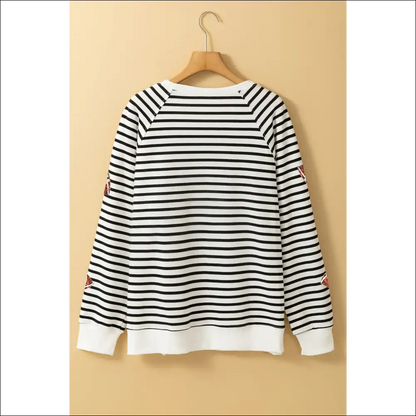 Sparkling Sequin Striped Long Sleeve Sweatshirt - Sweatshirts & Hoodies on Sale Worldwide Shipping
