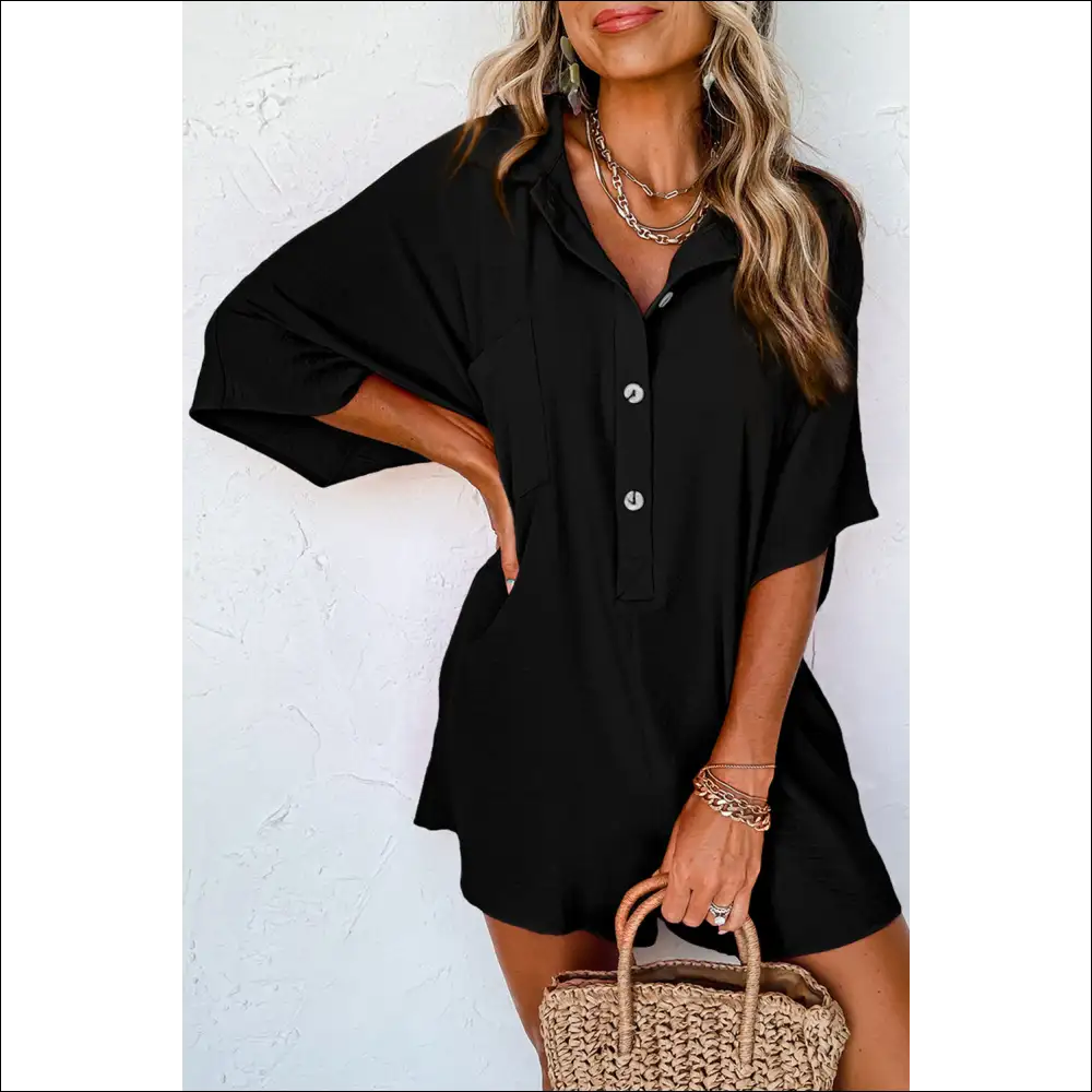 Spinach Green Loose Pocket Romper: Ironic Fashion Disaster? 🥬 Needful Things - Black / s - Rompers Jumpsuits & on Sale Worldwide Shipping