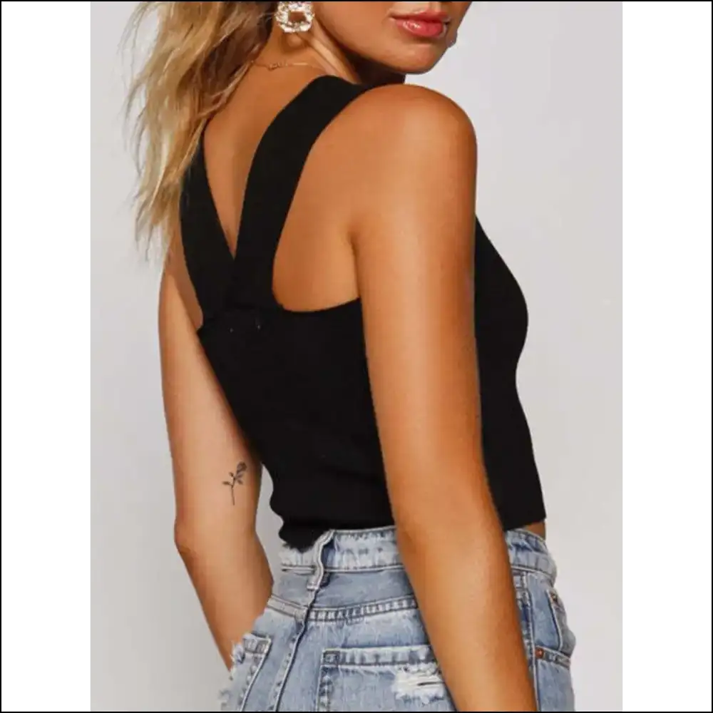 Square Neck Wide Strap Tank Top - Chic & Stylish - Tops on Sale Worldwide Shipping