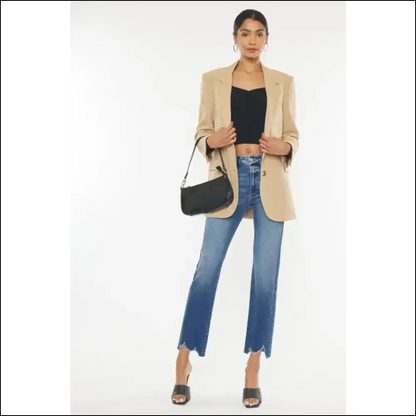 Squeeze Into Style: Kancan High Rise Slim Straight Jeans – Pants of Dreams! 😄👖 - Medium / on Sale Worldwide Shipping