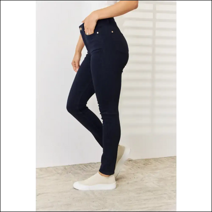 Squeeze Sassy & Stylish: Judy Blue’s Tummy Control Skinny Jeans - Navy / 1 - on Sale Worldwide Shipping