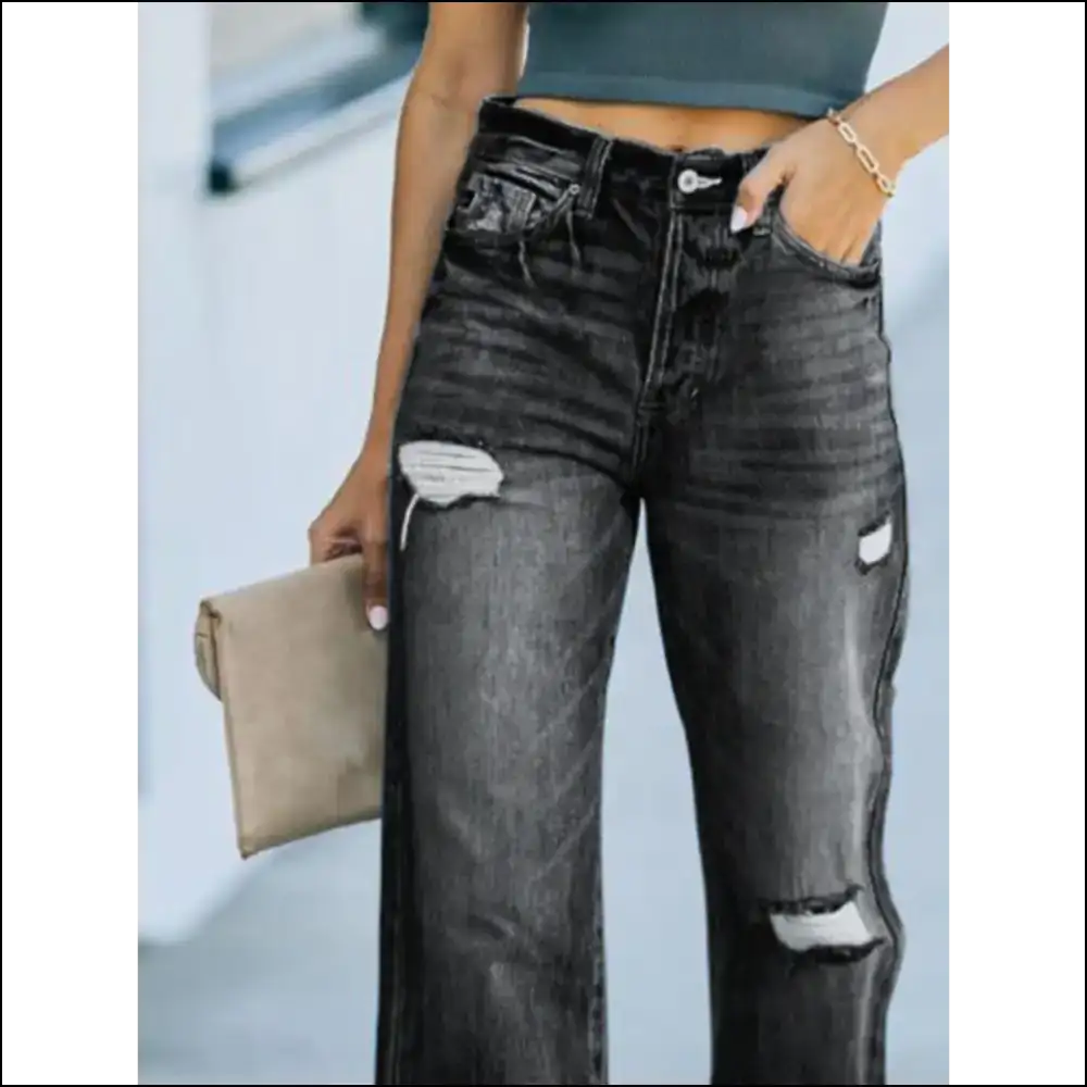 Straight Leg Jeans: Distress your Style not Life! 🎉👖 - Jeans on Sale Worldwide Shipping