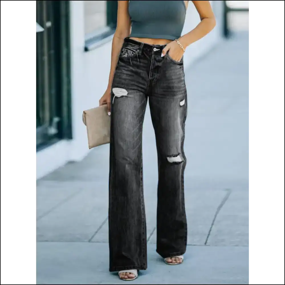 Straight Leg Jeans: Distress your Style not Life! 🎉👖 - Jeans on Sale Worldwide Shipping