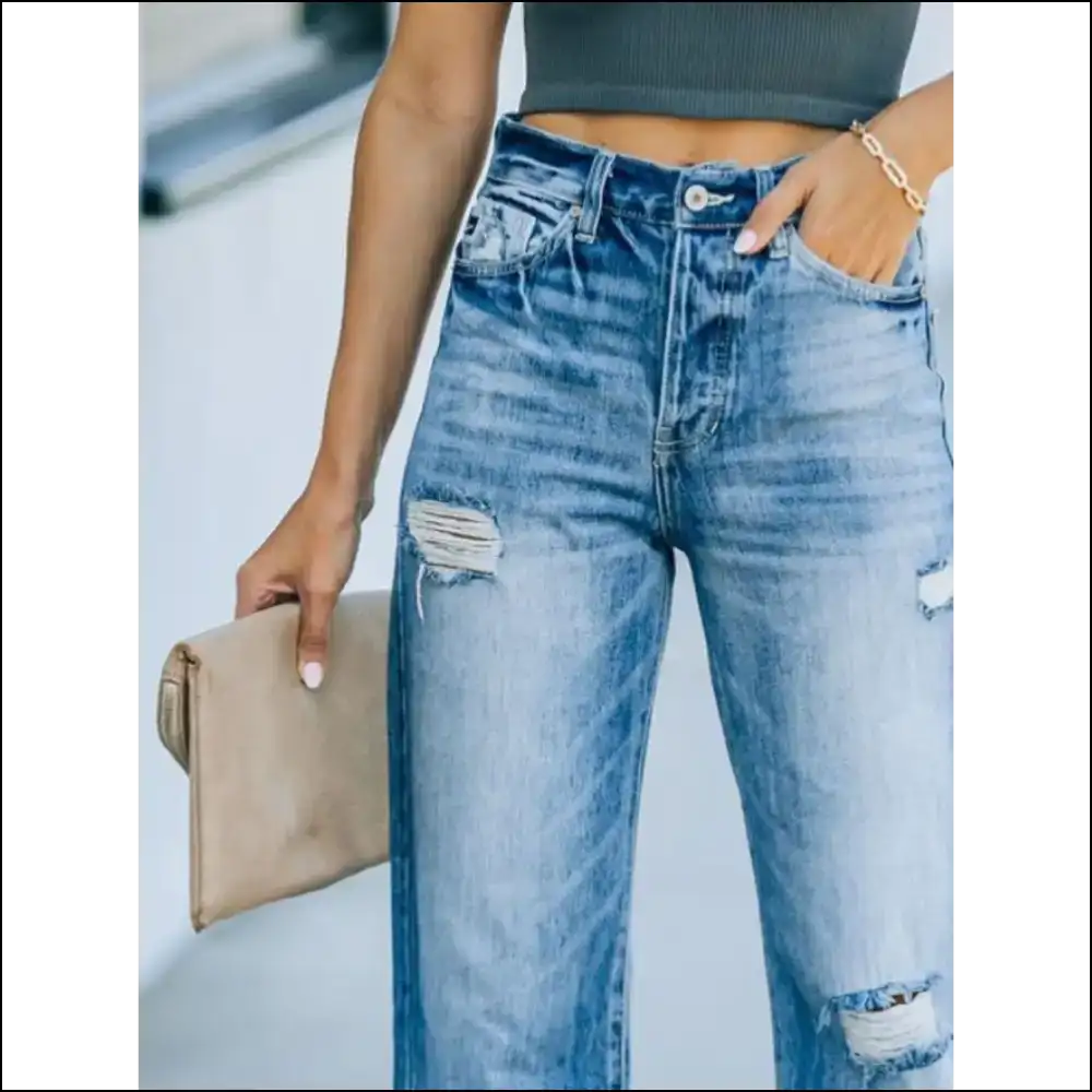 Straight Leg Jeans: Distress your Style not Life! 🎉👖 - Jeans on Sale Worldwide Shipping