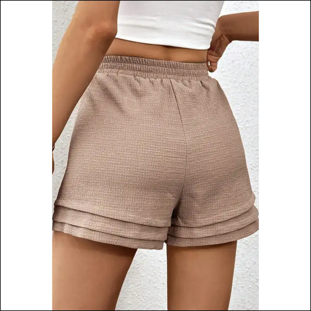 Straw Yellow High Waist Shorts: Tiered Edge! ?️ Needful Things - Shorts on Sale Worldwide Shipping