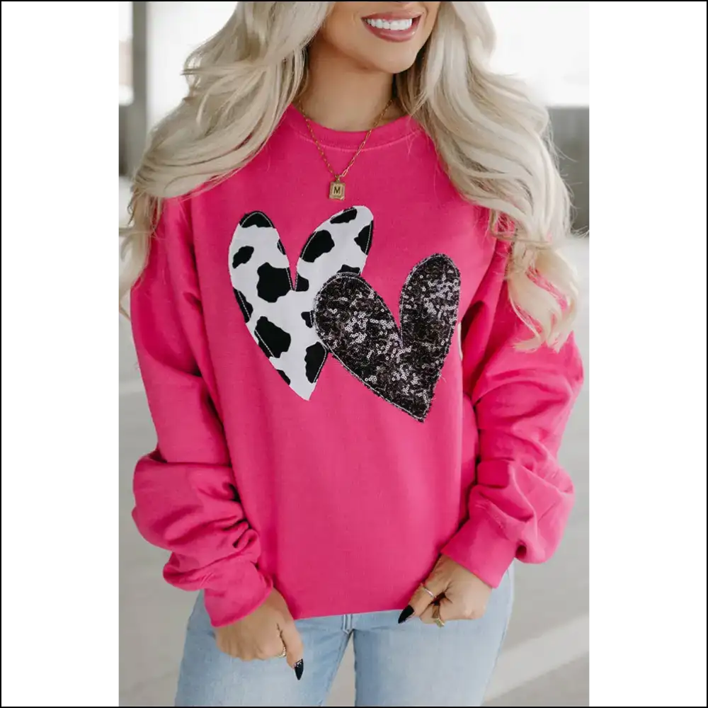 Strawberry Pink Sequin Heart: so Cute It’s Bananas 🍌 - Sweatshirts & Hoodies on Sale Worldwide Shipping