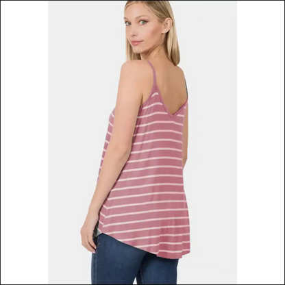 Striped Curved Hem Cami: Summer is Calling and so your Confidence! 🎉 - Tank Tops on Sale Worldwide Shipping