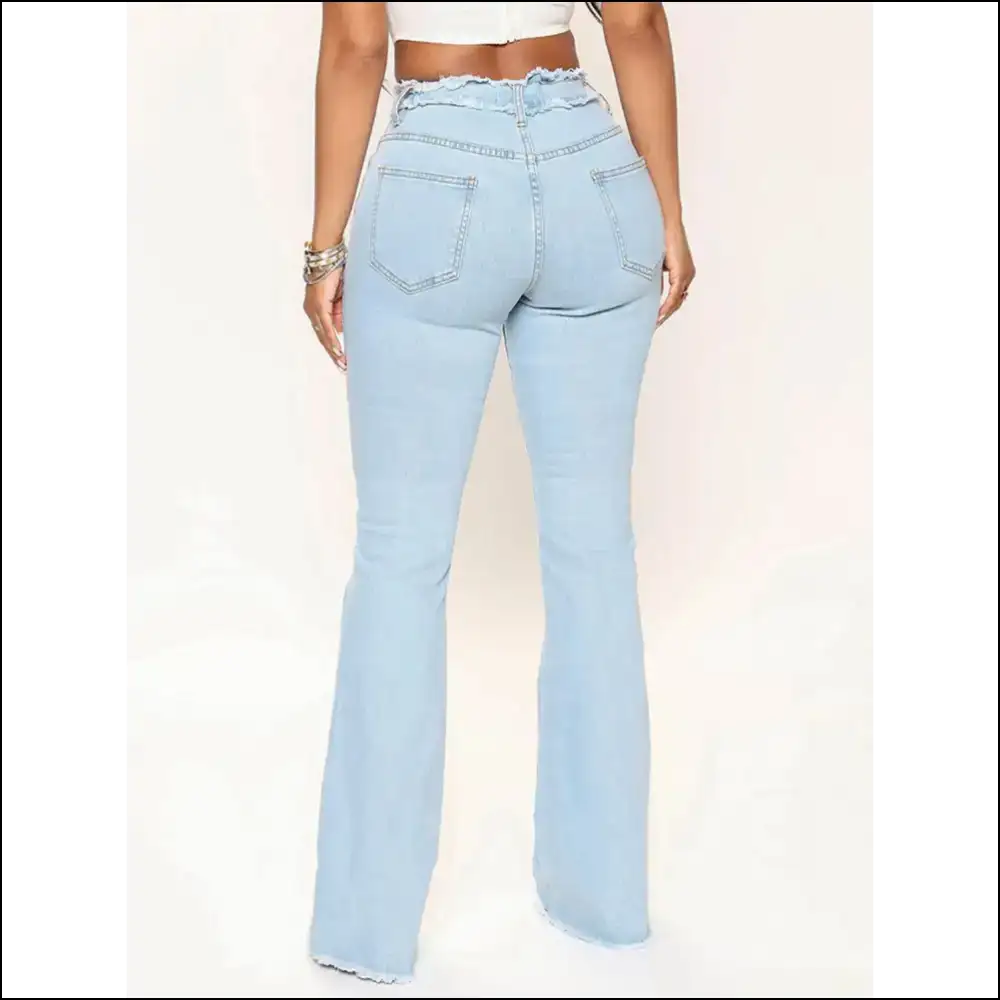Striped Raw Hem Jeans: where Style Meets Denim Shenanigans 😜🎉 - Jeans on Sale Worldwide Shipping
