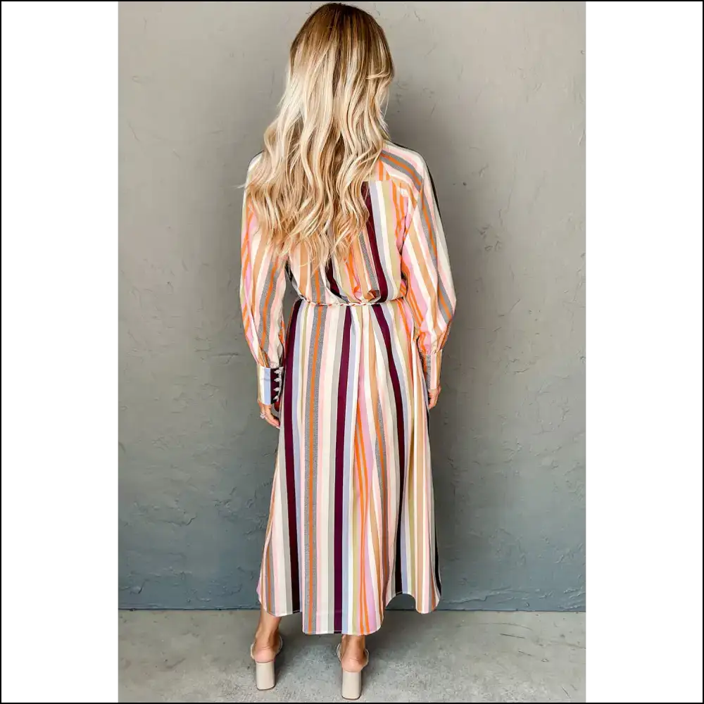 Stripes so Bright You’ll Need Shades: Vibrant Striped Maxi Dress 😎 - Dresses on Sale Worldwide Shipping