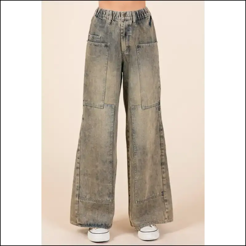 Strut in Style: Chic Washed Wide Leg Jeans to Dazzle your Denim Dreams! 👖✨ - Grey / s - on Sale Worldwide Shipping