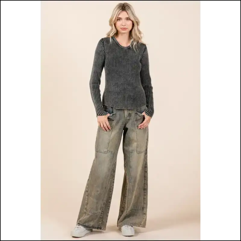 Strut in Style: Chic Washed Wide Leg Jeans to Dazzle your Denim Dreams! 👖✨ - on Sale Worldwide Shipping