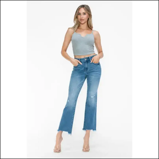 Strut in Style with Needful Things Raw Hem Distressed Jeans - Look Badass! - Medium / 11(30) - on Sale Worldwide Shipping