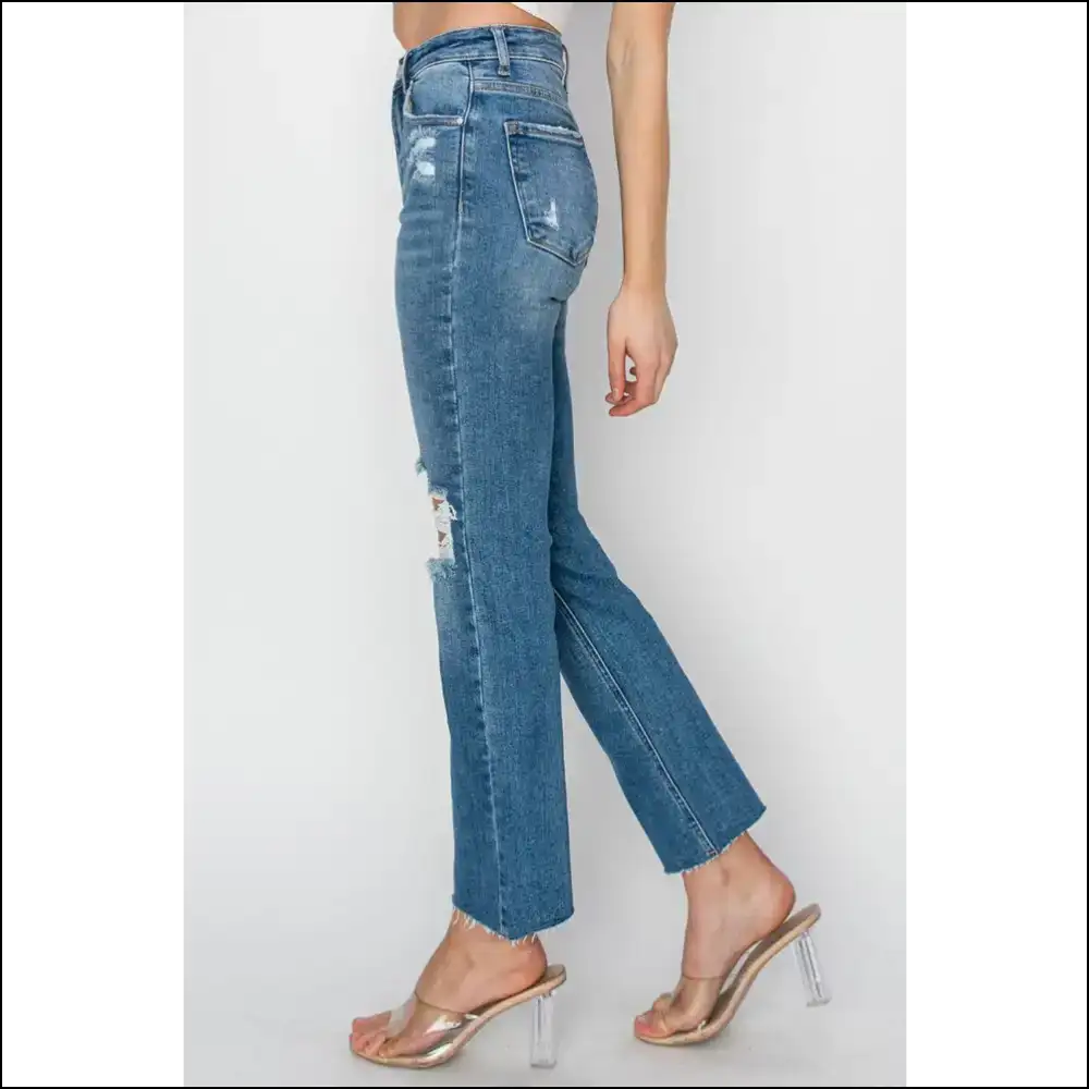 Strut in Style with Risen High Rise Distressed Jeans – Confidence Boosters! 💃 - on Sale Worldwide Shipping