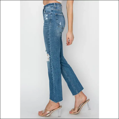 Strut in Style with Risen High Rise Distressed Jeans – Confidence Boosters! 💃 - on Sale Worldwide Shipping