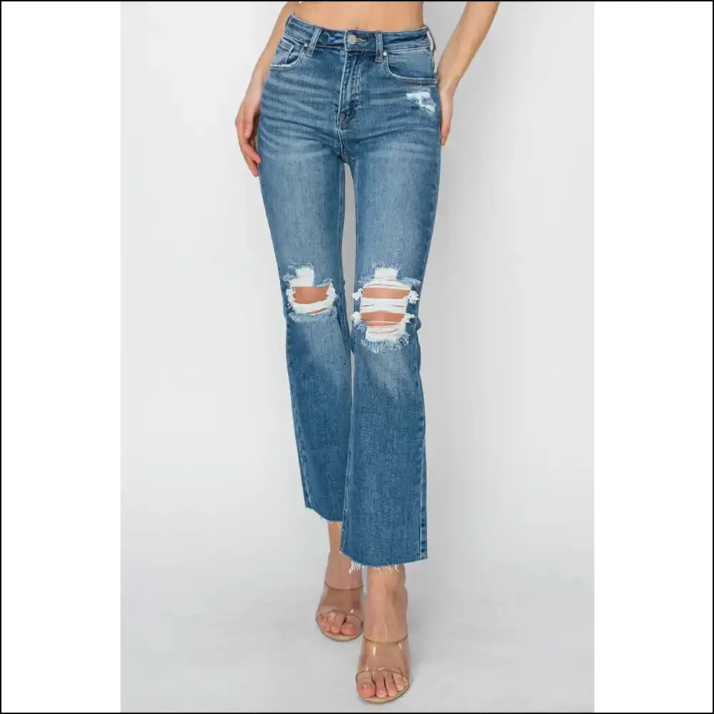 Strut in Style with Risen High Rise Distressed Jeans – Confidence Boosters! 💃 - on Sale Worldwide Shipping
