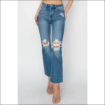 Strut in Style with Risen High Rise Distressed Jeans – Confidence Boosters! 💃 - on Sale Worldwide Shipping