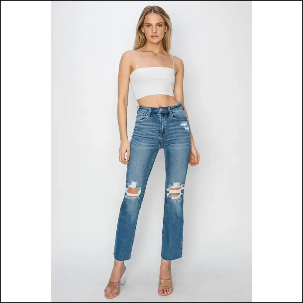 Strut in Style with Risen High Rise Distressed Jeans – Confidence Boosters! 💃 - on Sale Worldwide Shipping