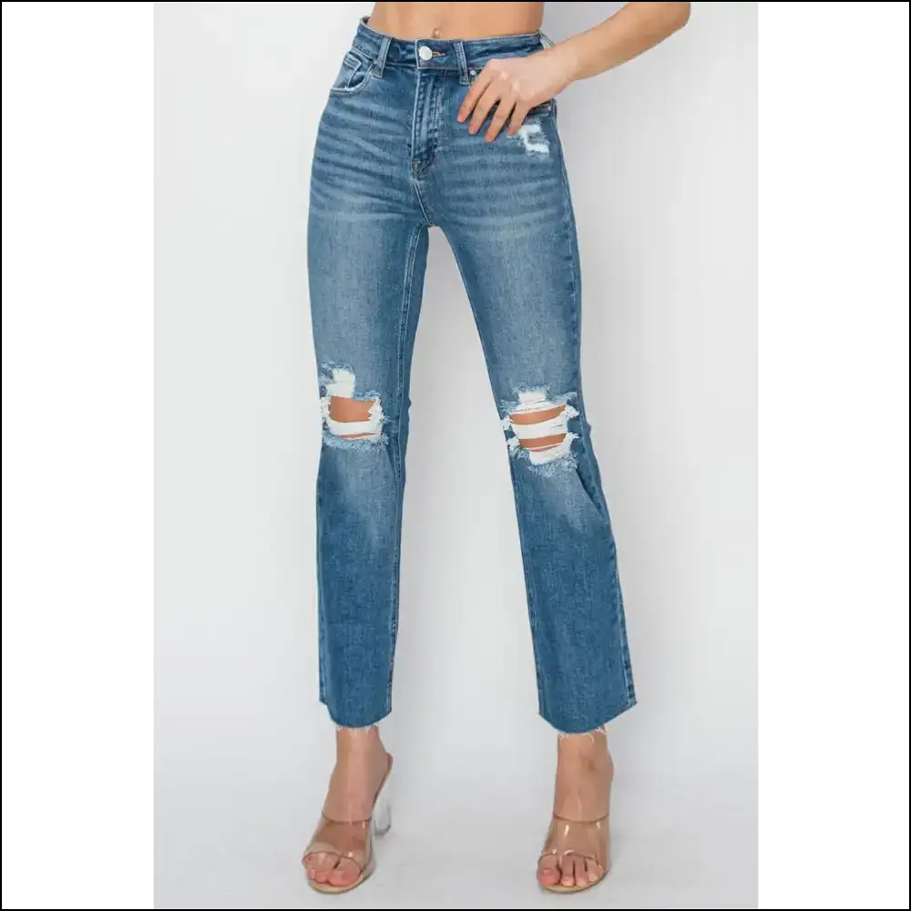 Strut in Style with Risen High Rise Distressed Jeans – Confidence Boosters! 💃 - on Sale Worldwide Shipping