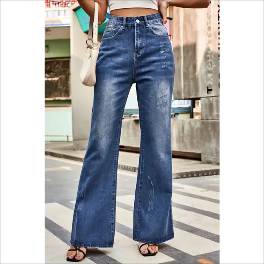 Strut Like Nobody’s Watching in Chic Buttoned Loose Fit Jean-tastic Comfort! - Medium / m - Jeans on Sale Worldwide Shipping