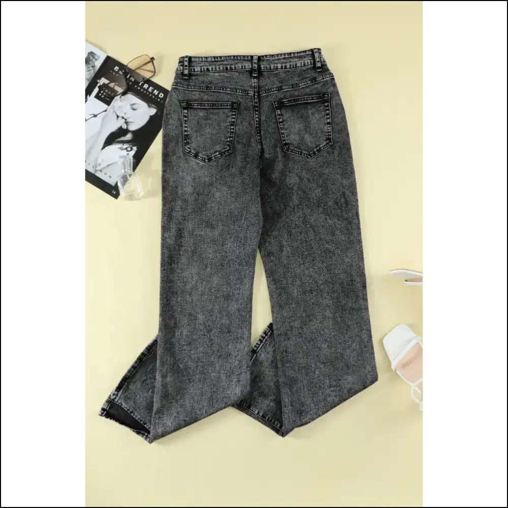 Strut Like you Own the Sidewalk in Needful Things Chic Slit Flare Jeans! 😂 - Jeans on Sale Worldwide Shipping