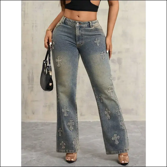 Strut Like you Own the Sidewalk in Needful Things Cross Wide Leg Jeans 😂 - Gray / s - on Sale Worldwide Shipping