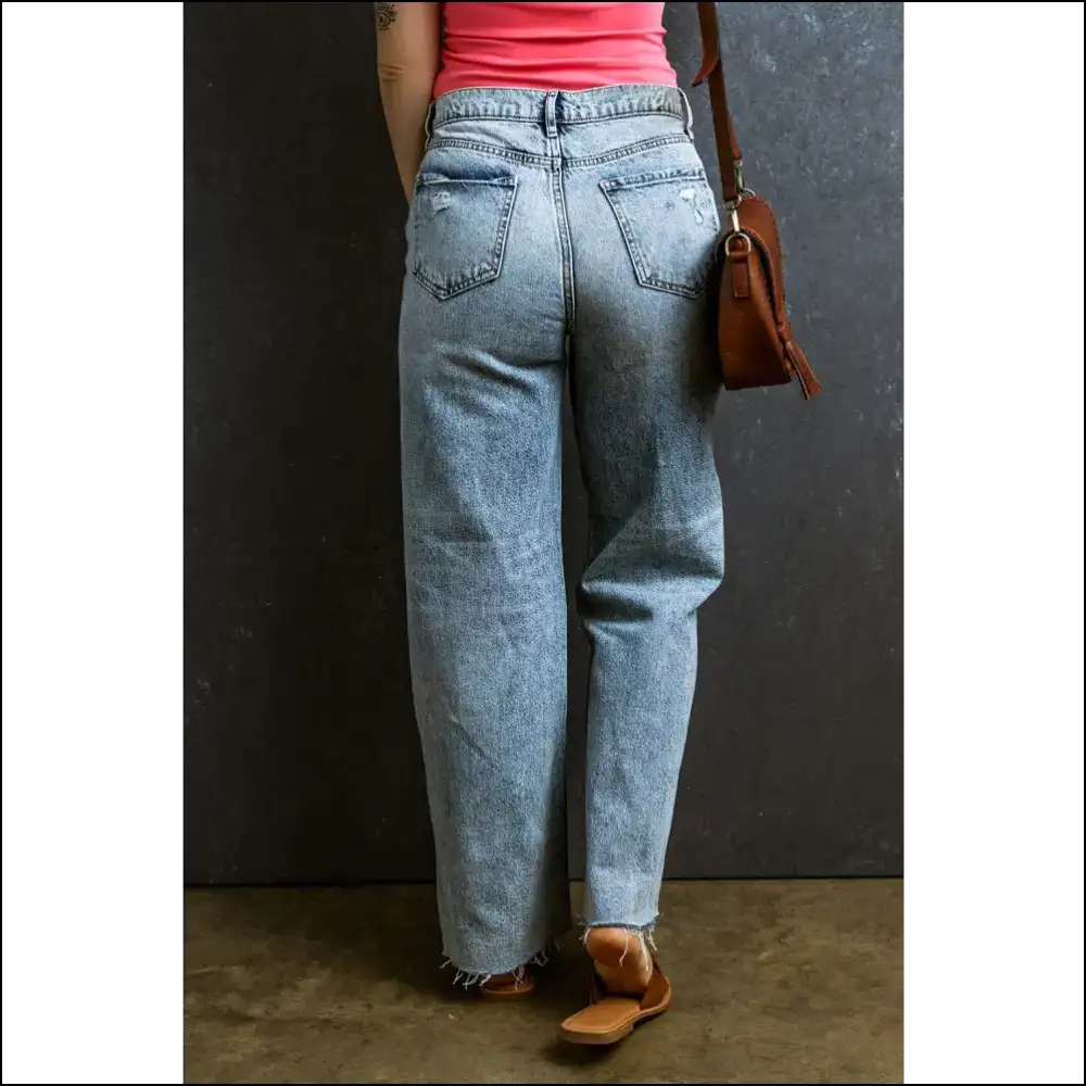 Strut your Distressed Raw Hem Straight Jeans and Own Fabulousness! 😎👖 - on Sale Worldwide Shipping