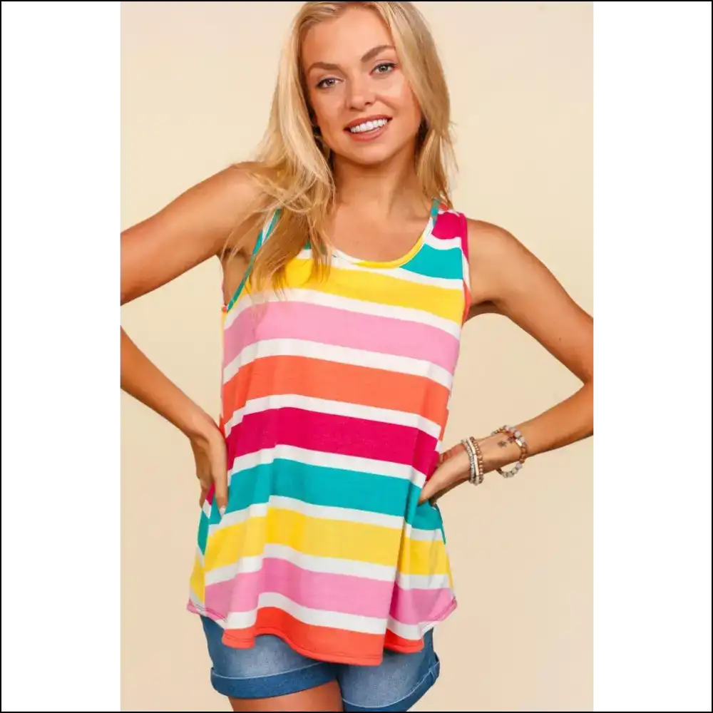 Strut your Stripes: the Chic Striped Knit Tank that Kills Boredom! 😏✨ - Tops on Sale Worldwide Shipping
