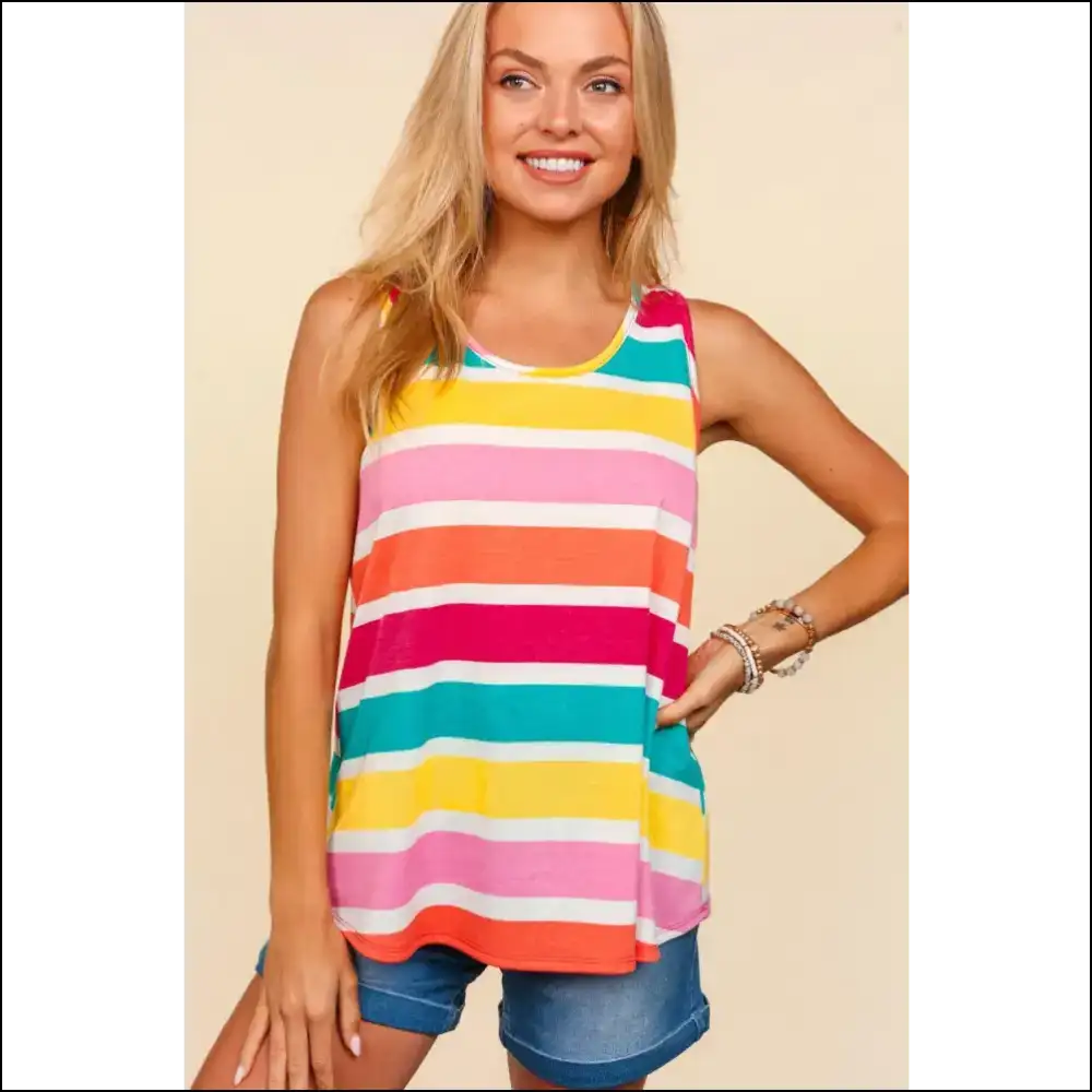 Strut your Stripes: the Chic Striped Knit Tank that Kills Boredom! 😏✨ - Yellow / s - Tops on Sale Worldwide Shipping