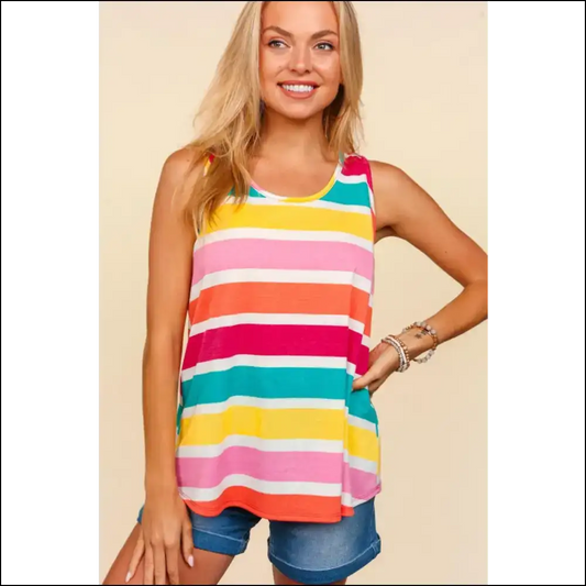 Strut your Stripes: the Chic Striped Knit Tank that Kills Boredom! 😏✨ - Yellow / s - Tops on Sale Worldwide Shipping