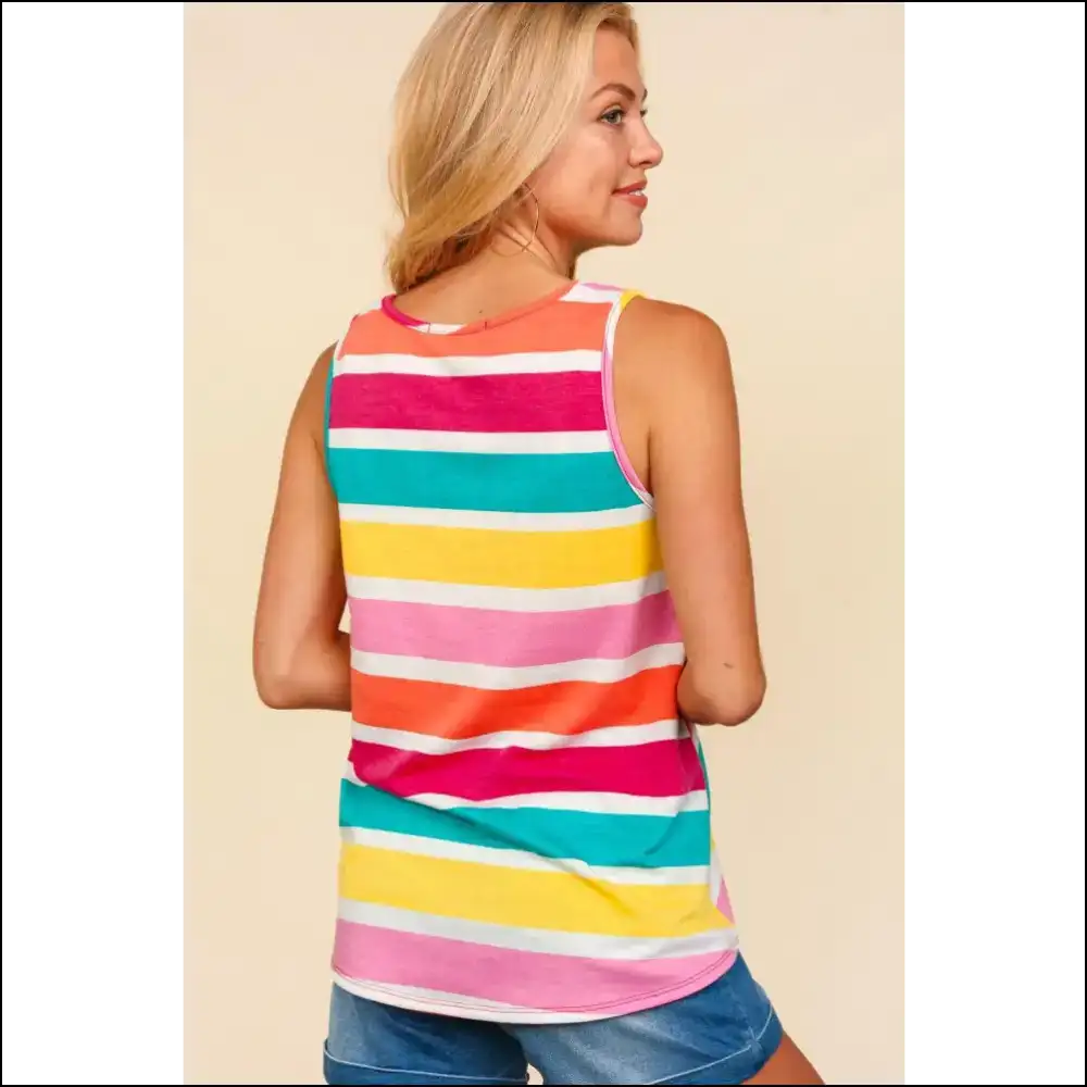 Strut your Stripes: the Chic Striped Knit Tank that Kills Boredom! 😏✨ - Tops on Sale Worldwide Shipping