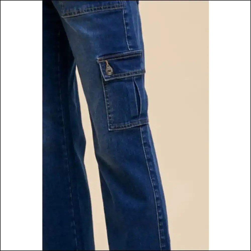Strut your Stuff in Annie Wear Straight Leg Cargo Jeans - Fashion Bffs Unite! 💃 - on Sale Worldwide Shipping