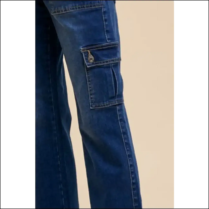 Strut your Stuff in Annie Wear Straight Leg Cargo Jeans - Fashion Bffs Unite! 💃 - on Sale Worldwide Shipping