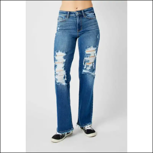 Strut your Stuff in Judy Blue Distressed Raw Hem Jeans—confidence Unleashed! 😎💥 - Medium / 5/27 - Jeans on Sale Worldwide Shipping