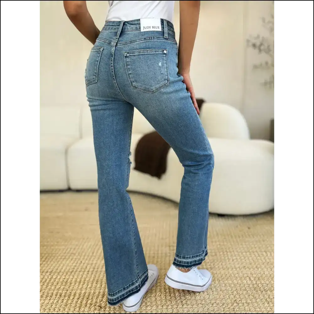 Strut your Stuff in Judy Blue Mid Rise: where Distress Meets Fabulousness! 💃✨ - Jeans on Sale Worldwide Shipping