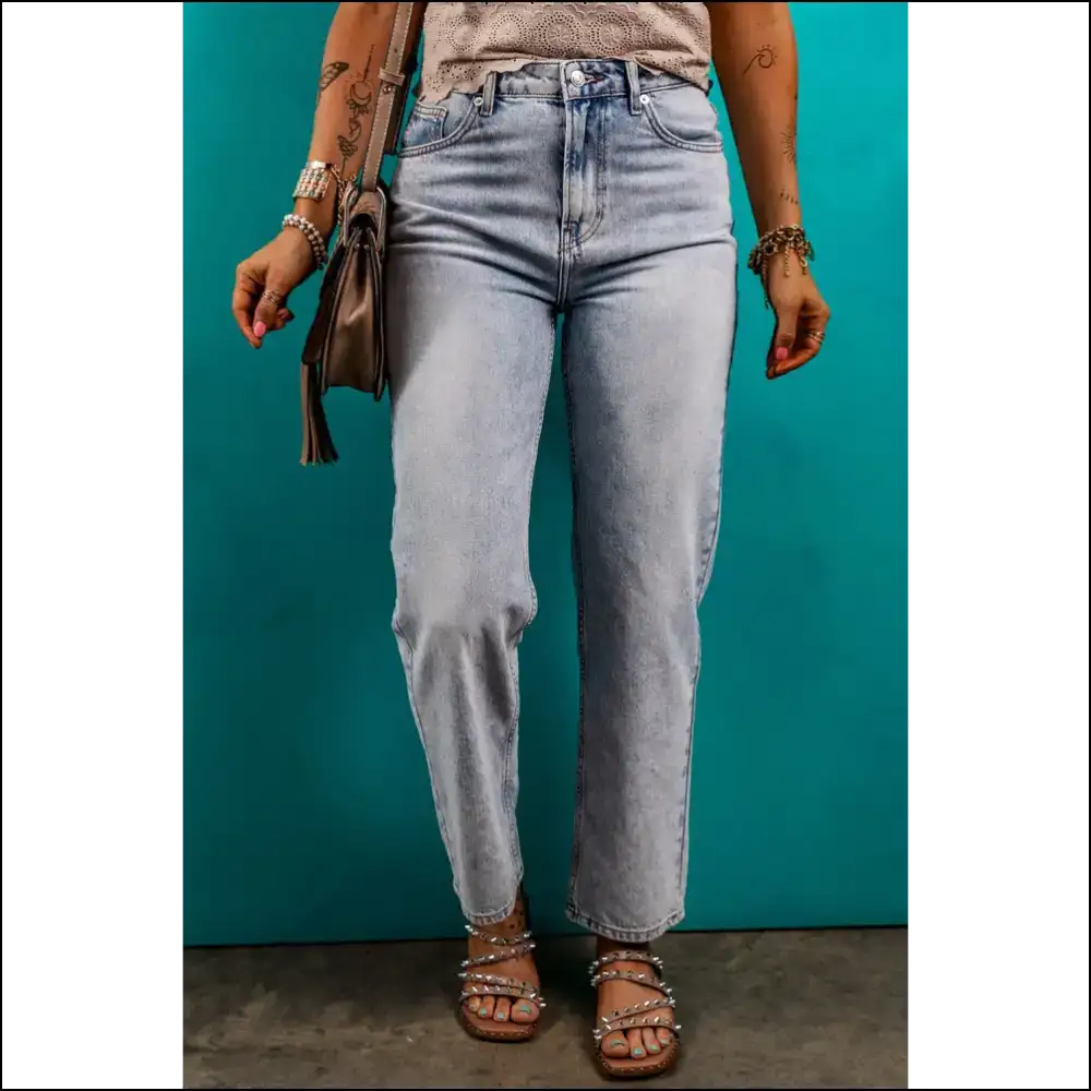 Strut your Stuff in Needful Things Pocketed Mid-rise Waist Jeans 😂 - on Sale Worldwide Shipping