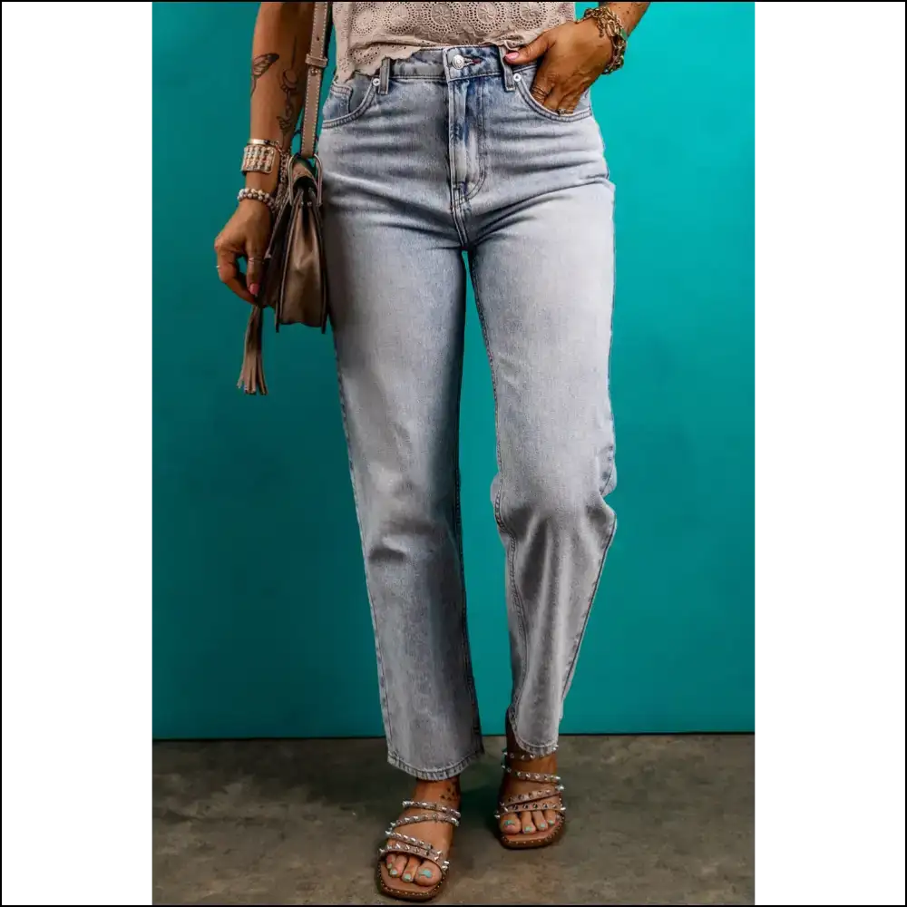 Strut your Stuff in Needful Things Pocketed Mid-rise Waist Jeans 😂 - on Sale Worldwide Shipping