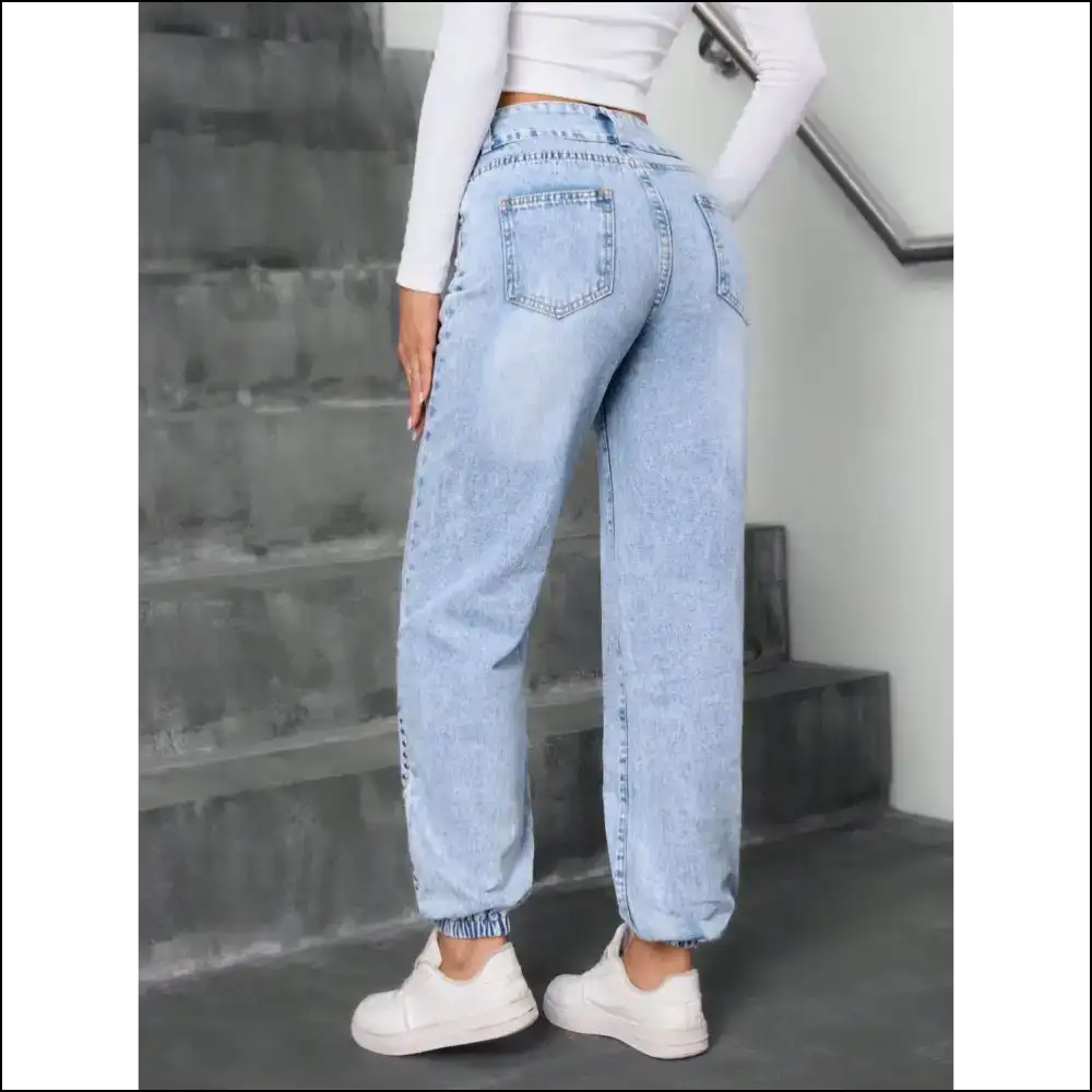 Strut your Stuff in Needful Things’ Studded High Waist Jeans – Confidence Unleashed! 👖✨ - on Sale Worldwide Shipping