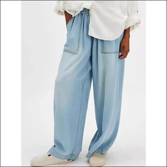 Strut your Stuff in our Chic Wide Leg Jeans - Confidence Never Looked so Good! - Light Blue / s - on Sale Worldwide Shipping
