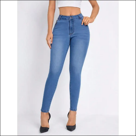 Strut your Stuff in Playful High Rise Skinny Jeans from Needful Things! 💃 - Blue / Xs - on Sale Worldwide Shipping